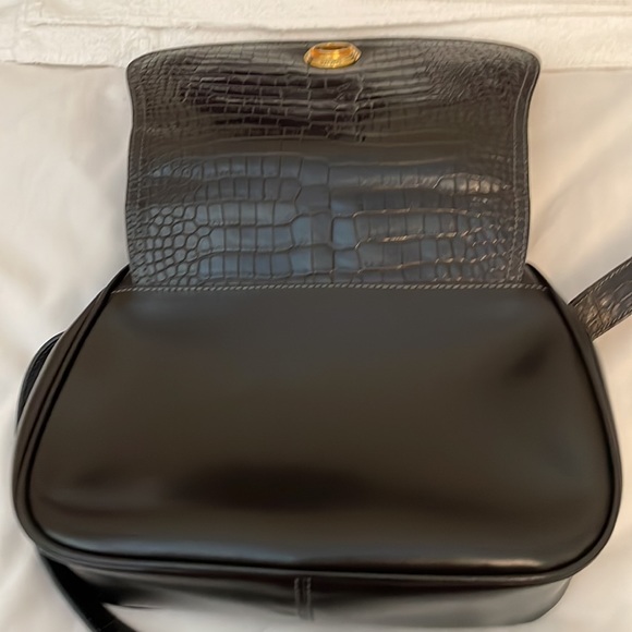 Luana Italy  black womens bag with long adjustable strap. Excellent condition. - Picture 6 of 12